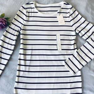 Stripped navy and white long sleeve